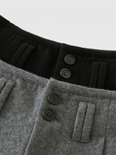 Women Wool Winter Trousers Commuter Wool Blended Straight Winter Thicken Pant3