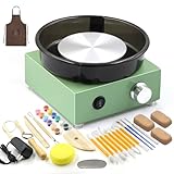 Mini Pottery Wheel Kit for Kids & Beginners Two-Way Rotation Electric Pottery Machine Adjustable Speed with 18pcs Accessories Tools, DIY Craft for Teens Adults