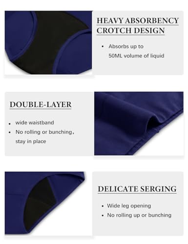Image of Molasus Incontinence Underwear for Women Absorbency Period Leakproof Panties