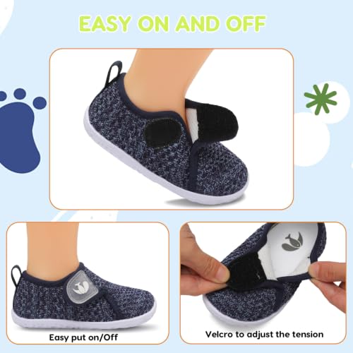 Image of FEETCITY Baby Boys Girls First Walking Shoes Infant Sneakers Crib Shoes Breathable Lightweight Slip On Shoes