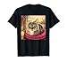 Cozy Tabby Cat on Pink Pillow Cute Rescue Half-Ear Rescue T-Shirt
