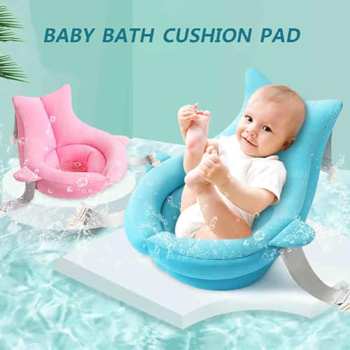 Image of Baby Bath Seat Support Net Soft Infant Bathing Seat Support Mat Suspension Shower Pad Adjustable Non-Slip Newborn Bathtub Sling Mat Baby Sink Bather Tub Shower Net Bathtub Sit Up Mesh 0-6 Month