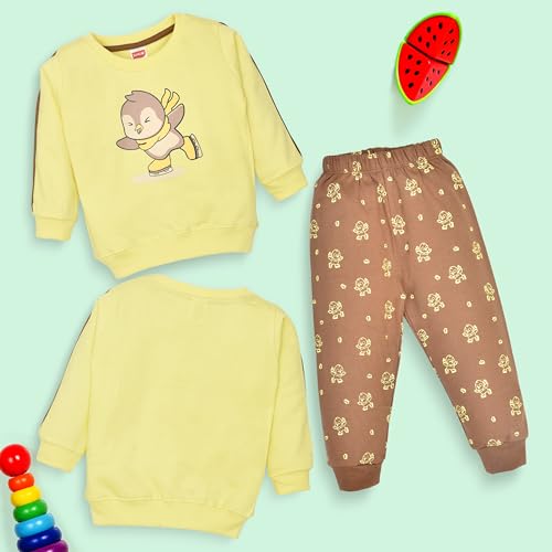 Image of LuvLap Baby Boys Full Sleeve Sweatshirt & Pyjama Sets, Pack of 2