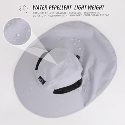 Image of Rosoz Outdoor Sun Hat for Men Women, UPF50+ Protection Safari Cap Wide Brim Mesh Fishing Hat with Neck Flap Beach Garden