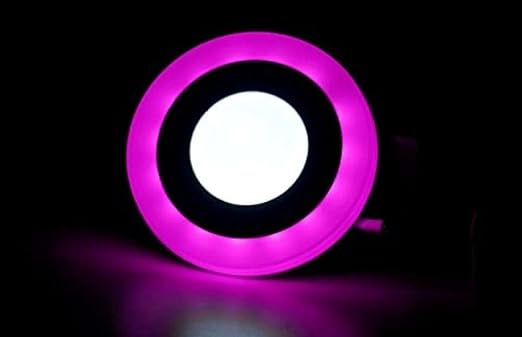 JACKAL LED 6 Watts Decorative LED Light, Jelly Type Round Panel Ceiling Light, 3D Effect Lighting (Double Color) (PGB (Pink) | Colour Light for Celling (Pack-25)