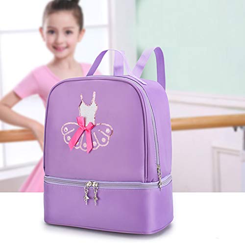 Yitengteng Ballet Dance Backpack For Little Girls Ballerina Purple Bag For Dance Toddler Dance Bag Gymnastics Latin Dance Yoga Tap Dance Jazz Storage Bag #TOP6