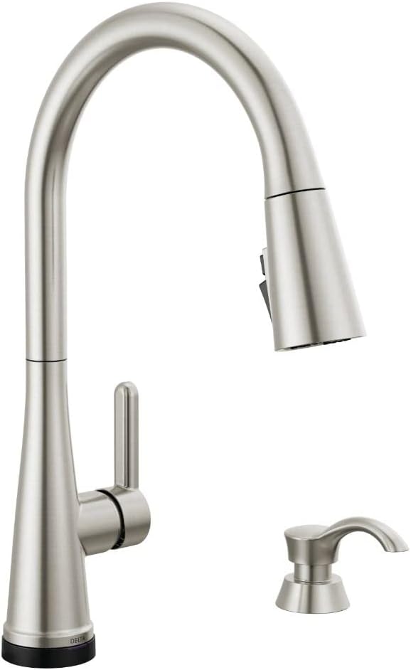 Delta 19826TZ-SPSD-DST Greydon Touch2O Single Handle Pull Down Sprayer Kitchen Faucet with ShieldSpray Technology in SpotShield Stainless Steel (Soap Dispenser and Deck Plate Included)