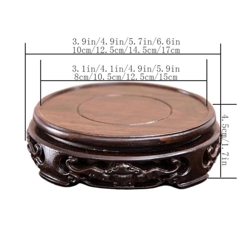 Support pour bonsaï en ébène sculpté de style traditionnel | Taille XS