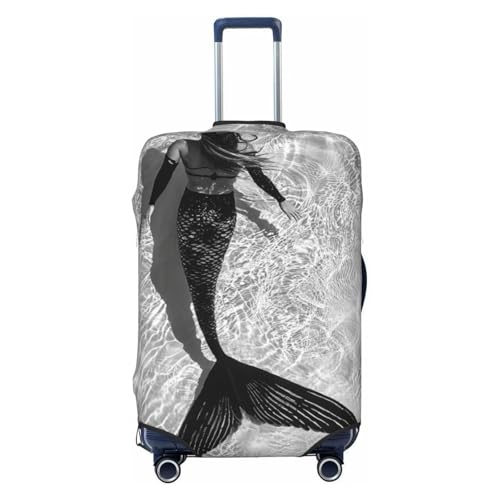 Woshuwo Fundas elásticas para equipaje de viaje con diseño de sirena, a prueba de polvo, resistente a los arañazos, para maletas de 22 a 24 pulgadas