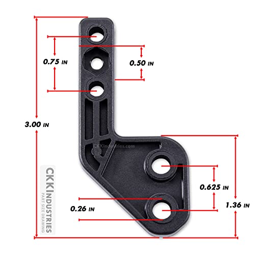 Modwing - Holster Belt Attachment - Standard - Generation 2 - Ambidextrous Carry - Tactical Black - (W/Retention Mounting Hardware) - (1 Pack) #TOP7