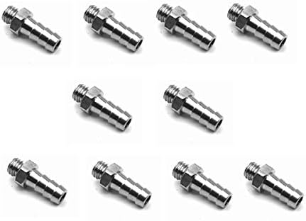 VABODENTAL Dental Fittings Plated Barb,10-32, 1/8", pkg of 10