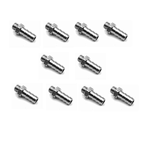 VABODENTAL Dental Fittings Plated Barb,10-32, 1/8