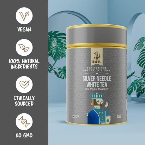 Image of Hindraj The Milky Majesty Silver Needle White Tea Loose Leaves 25 g Pure & Delicate White Tea, 100% Natural Antioxidant Rich, No Sugar, Low Caffeine, Soothing Herbal Brew
