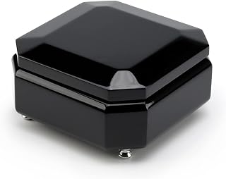 Midnight Black 18 Note Hi Gloss Beveled Musical Jewelry Box - Many Songs to Choose - Let it Be