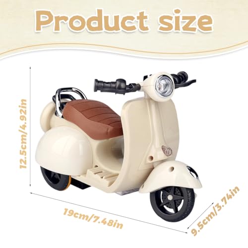 NHQZ Puppenroller Spielzeug Passend für Puppen bis 17cm Plüschtier Elektroroller mit Lichtern und Musik Niedlich Puppenmotorrad Dekoration 360° Drehbar Interaktives Spielzeug Schreibtisch