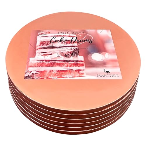 16 Inch Cake Board Drums Round, 6-Pack, Rose Gold, Sturdy 1/2â€ Thick for Heavy Or Multi-Tiered Cakes