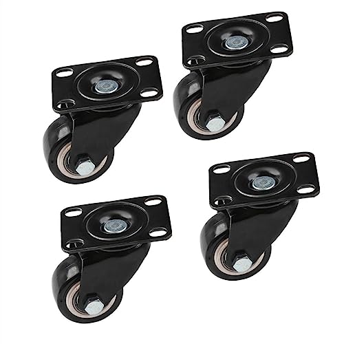 Roulettes pivotantes 40mm de remplacement en caoutchouc noir pour meuble lot de 5