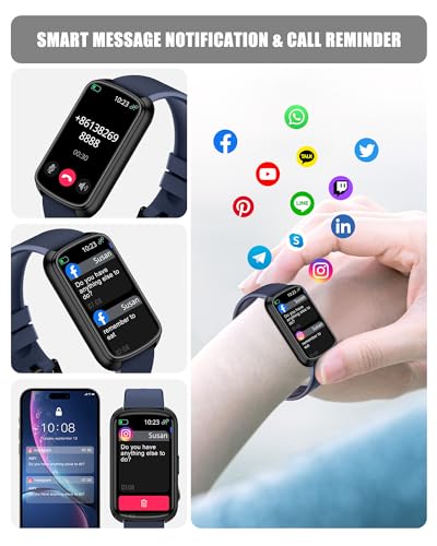 Fitness Tracker, Smart Watch for Women Men with 24/7 Heart Rate/Blood Pressure/Blood Oxygen Monitor,Sleep Tracker,Step & Calorie Counter, IP68 Waterproof Fitness Watches Compatible with Android&iPhone - Image 3