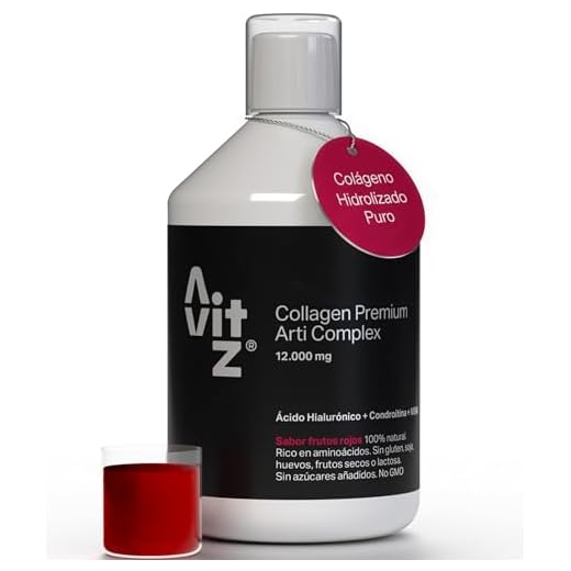 Colágeno Hidrolizado Puro Bebible – Para Articulaciones, Huesos y Tendones – Ácido Hialurónico, Vitaminas C y D, Cúrcuma, MSM – Avitz Collagen Premium Arti Complex 12,000 mg – 500 ml Sin Azúcar