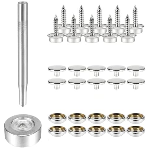 32 Pcs Stainless Steel Snap Fastener Kit Cover