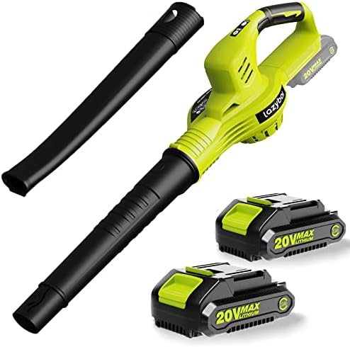 Cordless Leaf Blower - Electric Mini Leaf Blower with 2 Batteries and Charger - 2 Speed Mode - 20V Battery Powered Leaf Blowers for Lawn Care, Patio, Blowing Leaves and Snow