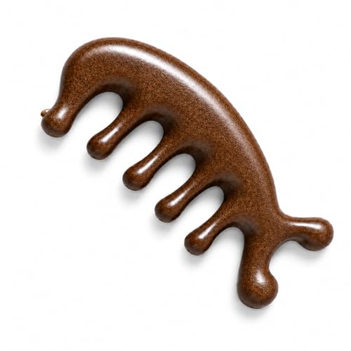 Image of Wooden Scalp Massager Comb for Hair Growth & Relaxation, Handheld Head Massage Tool for Stress Relief, Scalp Stimulator for Men & Women, Ergonomic 5 Finger Design