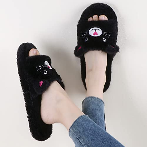 Panda Bros Slides Slippers, Soft Plush Cozy Open Toe Indoor Outdoor Fuzzy Slippers Gifts For Girls Women Girlfriend2