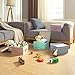 BrilliantJo Aufbewahrungsboxen mit Deckel, Faltbarer Aufbewahrungskorb für Kleidung mit Griff für Spielzeug, Bücher, Schrank, Schlafzimmer, Zuhause, 4-Regenbogenfarben-Set 33,5 x 31,75 x 17,5 cm