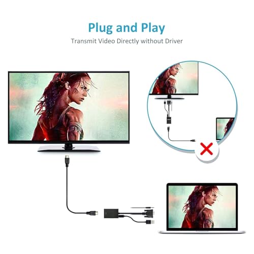 Image of NEXSA VGA to HDMI Adapter, Silver-Plated VGA to HDMI Converter