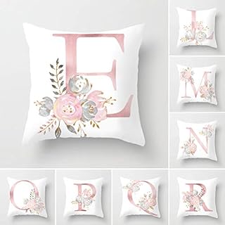 Tillskuch Throw Pillow Covers 26 Decorative English Letters Floral Pillowcases Velvet Soft Cushion