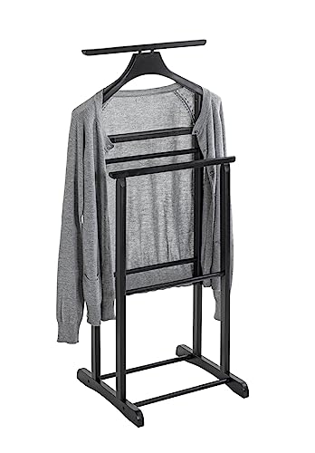 HAKU Möbel Herrendiener, Massivholz, schwarz, B 47 x T 36 x H 102 cm