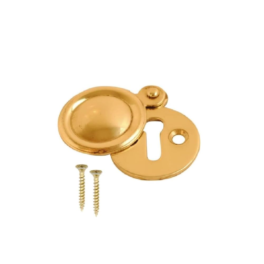 Sisi Uk Black Victorian Keyhole Covered Escutcheon, Door Protection, Door Furntiture Essential Polished Brass