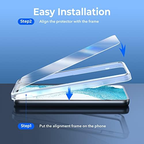 LK [+ ] Screen Protector Compatible with Samsung Galaxy S22 Plus 5G, 2pcs HD Clear Tempered Glass Screen Protector and 2pcs Camera Lens Protector, Fingerprint Support, Case Friendly