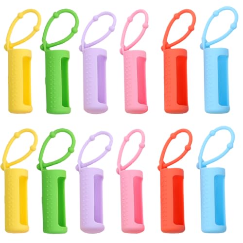 Fundas de silicona STOBAZA de 10 Ml con cinta ajustable para proteger aceites esenciales