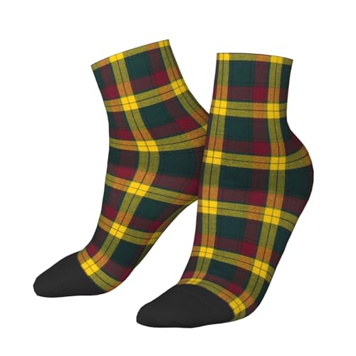 Scottish Tartan Plaid Quarter Athletic Socks For Men Women Sneaker Socks