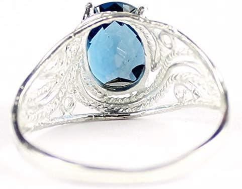 LONDON BLUE TOPAZ Sterling Silver Ladies Ring •SR083 - Image 5