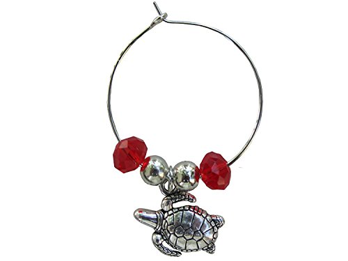 RiverView Enterprise BEADED WINE GLASS SEASHORE CHARMS - (tag/marker) set of 6 (style 1) - Thumbnail 5