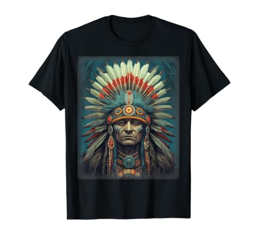 Tocado de estilo indio nativo americano, arte tradicional para hombres y mujeres Camiseta