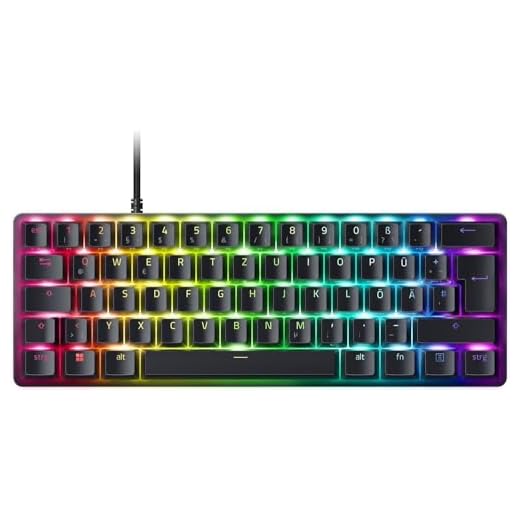 Razer Huntsman Mini (Analog Switch) - Kompakte 60% Gaming Tastatur (Analoge Switches, Doubleshot PBT-Tastenkappen, Abnehmbares USB-C Kabel) QWERTZ DE-Layout | Schwarz