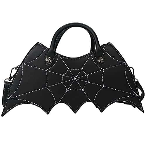 Bat wing Shoulder bag,PU Spider Web Crossbody Handbag for Women
