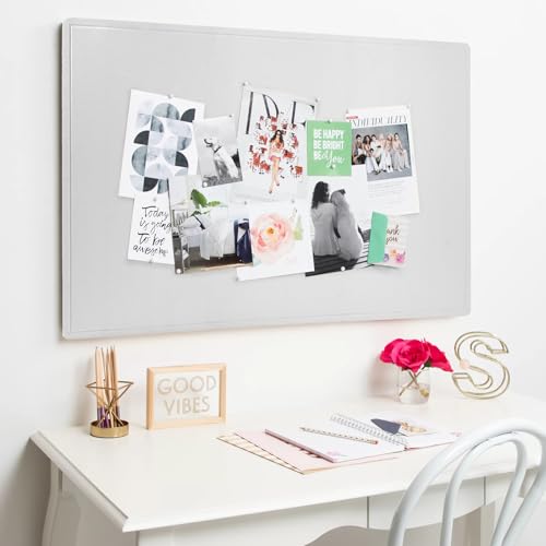 Extra Large Bulletin Board, 72 x 48 Inches Decorative Felt Pin Board Foldable Photo Board Self-Adhesive Vision Board with 50 Pushpins for Office, Home, School, Cork Board Alternative for Wall (White) - Image 7