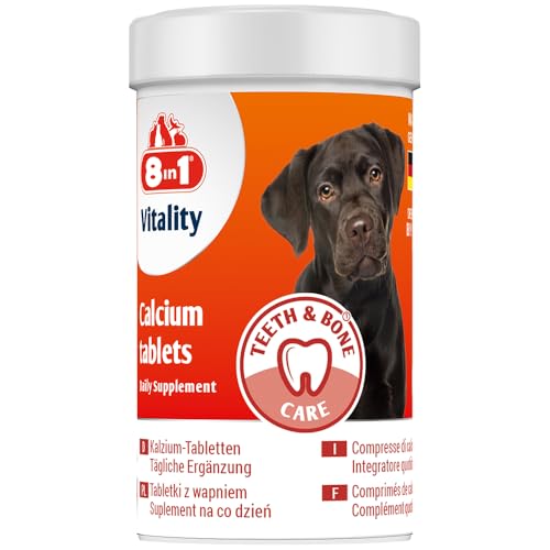 8in1 Kalzium Tabletten - zur Nahrungsergänzung bei allen Hunden, 1 Dose (155 Tabletten)