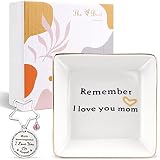 URQUEEN Mothers Birthday Gifts, Mom Gifts from Daughter Son Kids, Ceramic Ring Dish Jewelry Tray wit