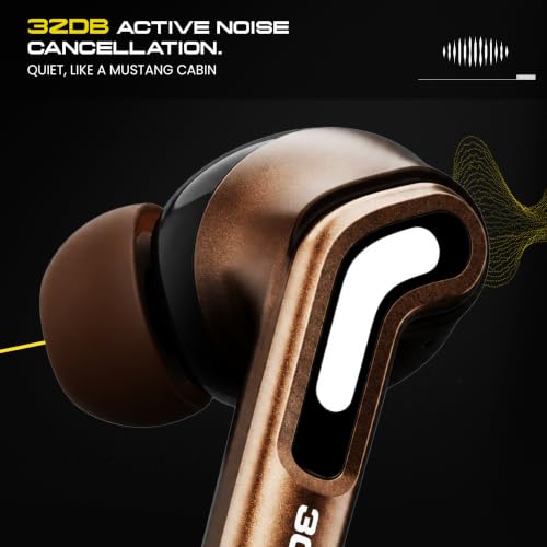 Image of GOBOULT Mustang Nitro Earbuds with 72H Playtime, Amp App Support, Quad Mic ENC, Dual Device Pairing Buds, 13mm Driver Ear Buds, Bluetooth 5.4 Wireless Earbuds Bronze 302