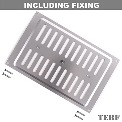 TERF® 9'' X 6'' Open and Close Adjustable Aluminium Air Vents 9'' X 6'' (225mm X 150mm) Double Brick Hit & Miss Sliding Adjustable Ventilation Plate Grille Cover including Fixing Screw - Image 2
