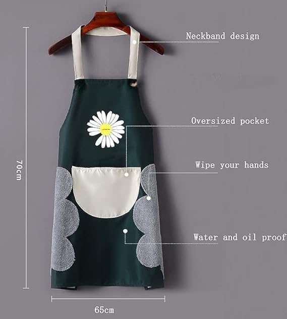 Image of HROY Kitchen Apron for Women & Men with Pocket & Side Towel