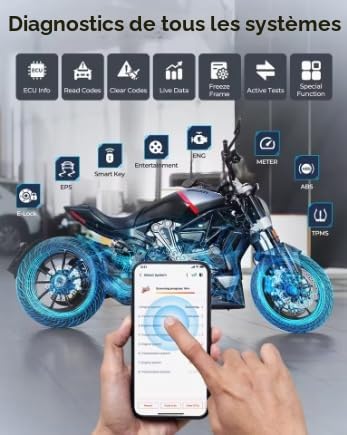 TOP-DON TopScan Outil de diagnostic professionnel universel pour moto
