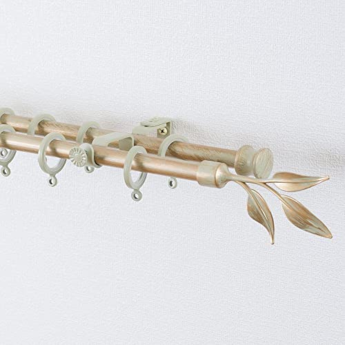 TOMOYASU カーテンレール アイアン ポール ダブル ▼240cm アンティークホワイト リーフィー C-F-3 アイアン2連 サイズオーダー おしゃれ 装飾レール クラシックシリーズ