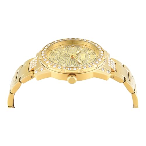 Image of Guess Round 40mm Gold Dial Analog Women Watch - U1337L2M