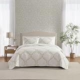 Laura Ashley - Full/Queen Quilt Set, Super Soft & Breathable Embroidered Bedding with Matching Sham(s), Floral...